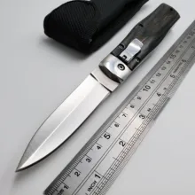 JSSQ карманный складной нож 440C Лезвие с деревянной ручкой тактические ножи для выживания на открытом воздухе боевые ножи для кемпинга охоты спасательный инструмент EDC