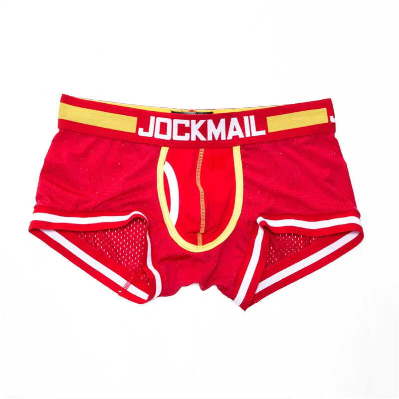 JOCKMAIL бренд для мужчин сетки нижнее бельё для девочек боксеры Мужчина гей пижамы Cueca боксер дышащий промежность хлопок трусики женщи