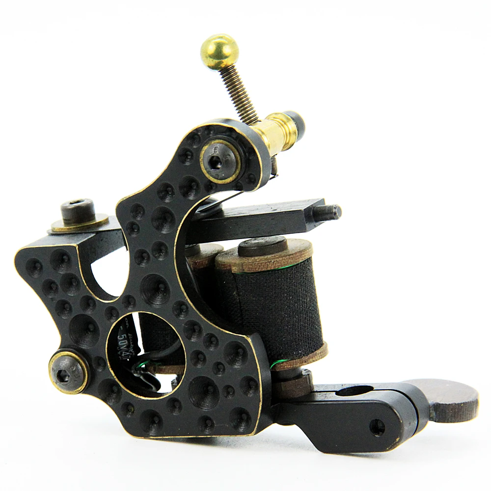 Top Pro Handmade Copper Tattoo Machine Gun 10 Wrap Coils Set Liner For Tattoo Supply CTM