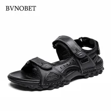 BVNOBET мягкая мужская обувь из натуральной кожи Повседневное новые летние большой размер 38-48, мужские сандалии, мужские тапочки; сандалии; Masculino Adulto