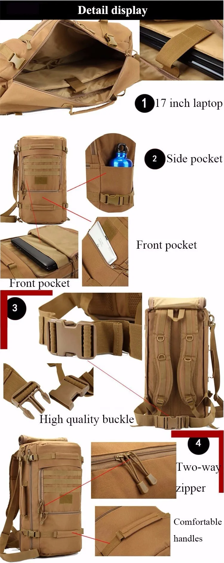 OURCIAO, Хит, 50л, высокое качество, нейлоновая сумка, военная, 17 дюймов, для ноутбука, мужской рюкзак, для путешествий, рюкзак, сумки,, школьные рюкзаки, D047
