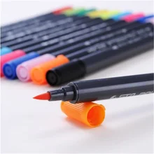 Двухсторонняя окрашивающая щетка ручка 36 цветов Набор Гибкая щетка маркер ручка цвета воды жидкие чернила живопись поставки