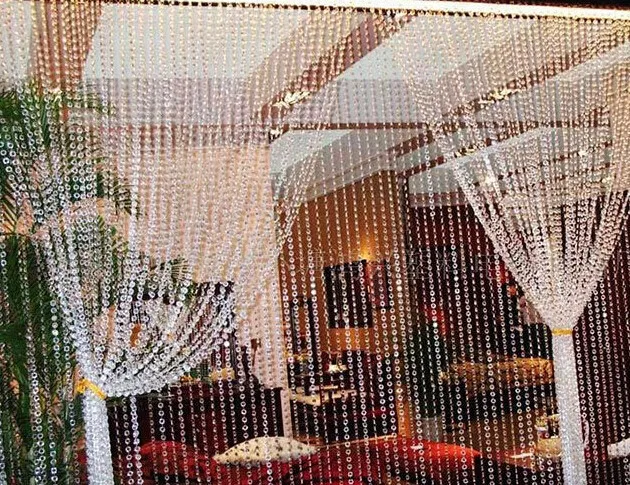 500 м/лот 14 мм акриловые Восьмиугольные стеклянные гирлянды бусы на нитках прозрачный цвет свадебные подвесные цепочки Декор