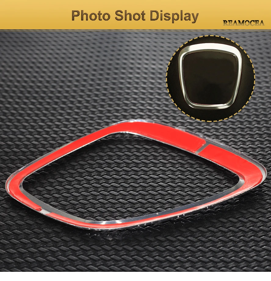 Reamocea Car Styling Aluminum Alloy Auto Steering Wheel Sticker Emblem Trim Frame Decal For Audi A3 A4L A6L Q3 Q5 (8)