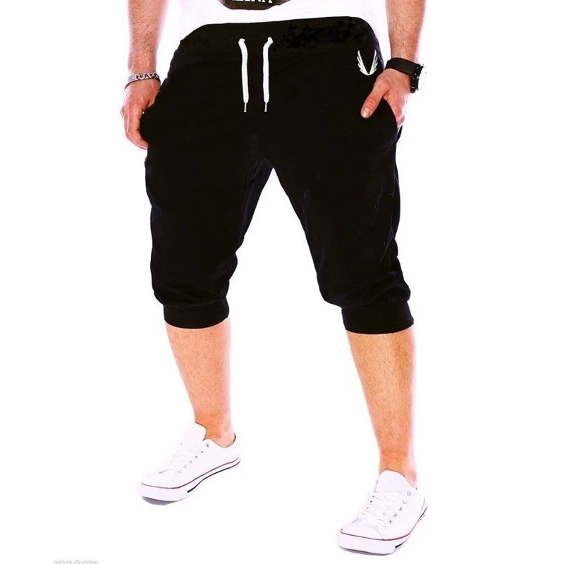 

Zogaa 2019 New Fashion Men Knee Length Color Patchwork Hip Hop Joggers Sweatpants Cotton Casual Fashion Pants Summer Comfy