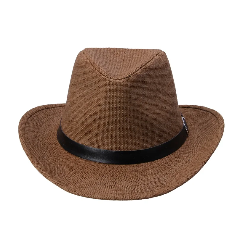 LNPBD Kimisohand новая горячая мода 6 Цветов Летняя мужская соломенная шляпа Ковбой шляпа мужская мода горячая распродажа - Цвет: Dark Coffee