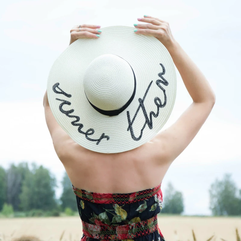 FURTALK летняя шляпа для женщин, соломенная шляпа, женская пляжная шляпа с широкими полями и вышитыми буквами, шляпа от солнца с УФ-защитой, кепка