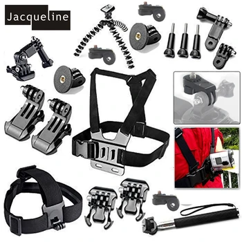 

Jacqueline For Gopro hero 5 4 3+ Set Accessories Mount Kit for Sony Action Cam AS200V FDR-X1000V W 4K AS30V AS100V HDR-AZ1 Mini
