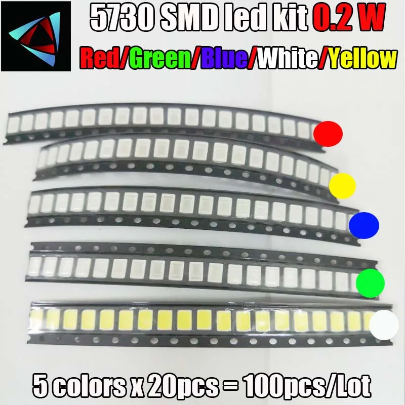 

100pcs 5630/5730 SMD/SMT Red SMD 5730 LED Surface Mount Red 2.0~2.6V 620-625nm Ultra Birght Led Diode Chip 5730 Red