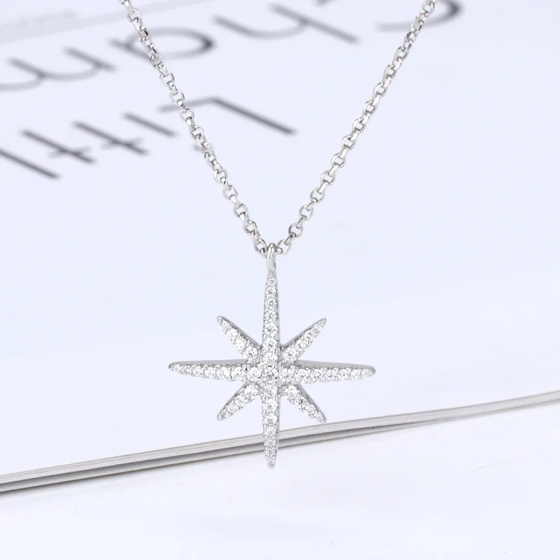 

ZEF 925 sterling silver necklace,simple meteor adjustable trend simple long clavicle chain, personality charm ladies jewelr