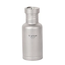 Tiartisan Pure Titanium Sport Bottle Outdoor Camping Cycling Water Bottle with Two lids and Bottle Coat Ta8387
