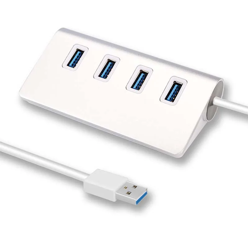 

Super Speed Aluminum alloy 4-port USB3.0 high-speed hub Sockets Practical Multi Functional Portable Durable Flex Cables