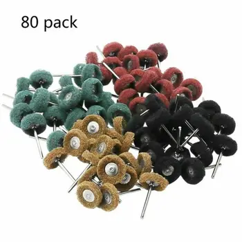

80pcs/set Brush Scouring Pad Wheel Fiber Grinding Sanding Polishing Wheel