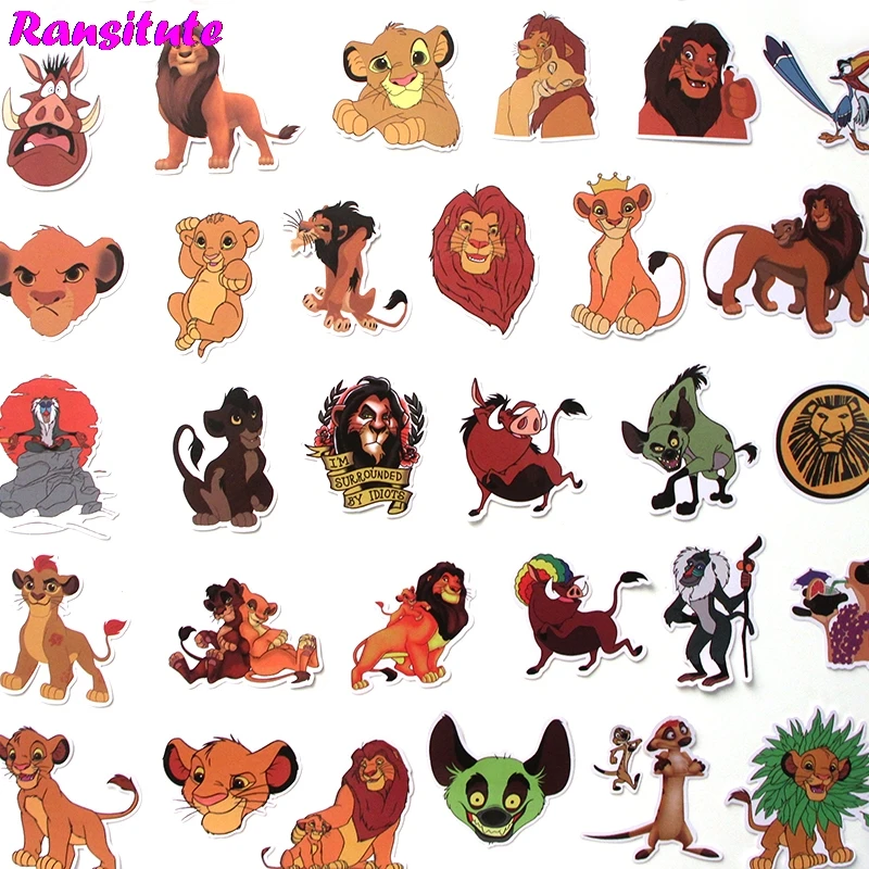 

R309 40 pcs/set The Lion King PVC Waterproof Fun Sticker Toy Luggage Sticker Motorcycle and Luggage Notebook Sticker