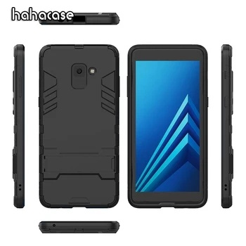 

1000pcs Hybrid Armor TPU + PC Protective Phone Case For Samsung A3 5 7 A6 A8 Plus 2018 2 in 1 Leg Goat Shockproof Slim Cover