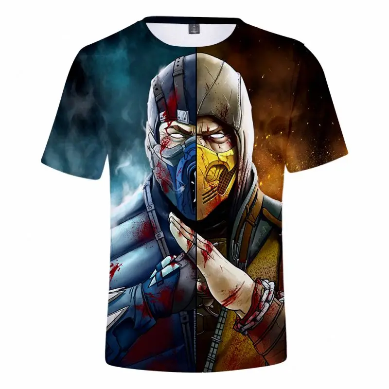 Футболка с 3D принтом Mortal Kombat 11 футболка для фитнеса уличная одежда оверсайз