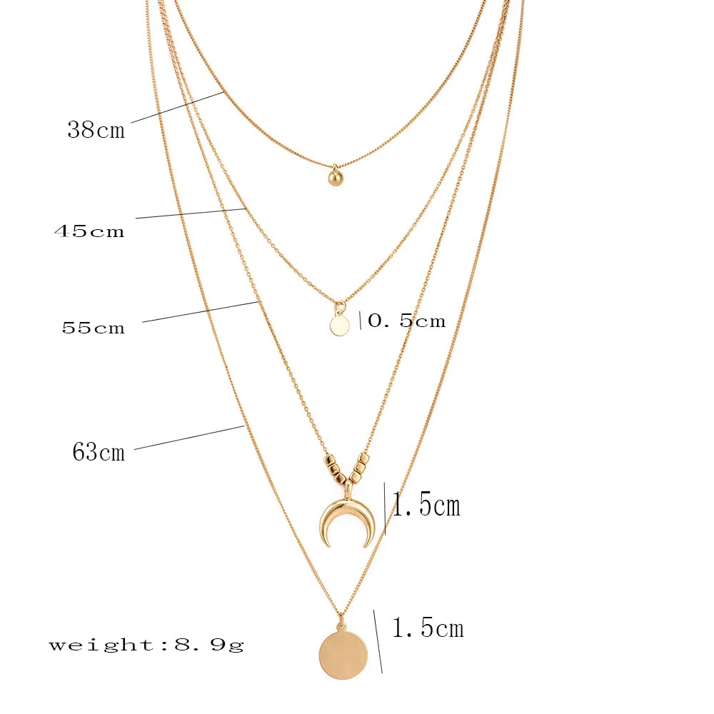 Золотые ожерелья для женщин, Длинные ожерелья с Луной, бархатные модные ювелирные изделия
