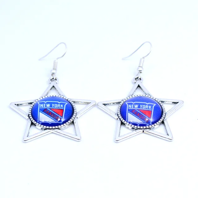 Earrings NHL New York Rangers Charms Dangle Earrings Sport Earrings Ice