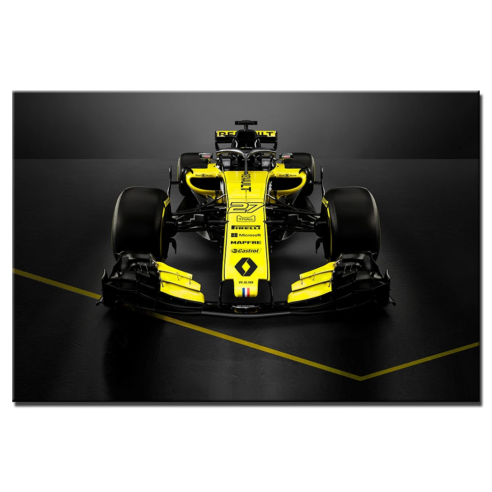 Renault RS18 гоночный автомобиль постер на заказ украшение дома мода холст ткань