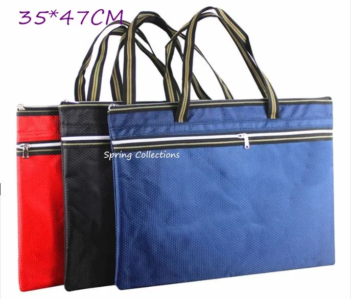 

35*47cm Black/Blue/Red Portable Canvas A3 Double Shoulder Drawing Sketch Storage File Bag School Art Painting Drawing Storage