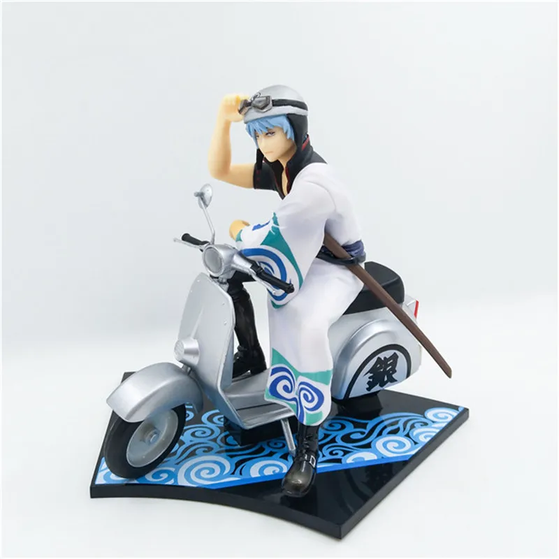

15 cm Anime Figure GINTAMA Sakata Gintoki With Scooter Figure Model Toys PVC Collection Action Figure Toys