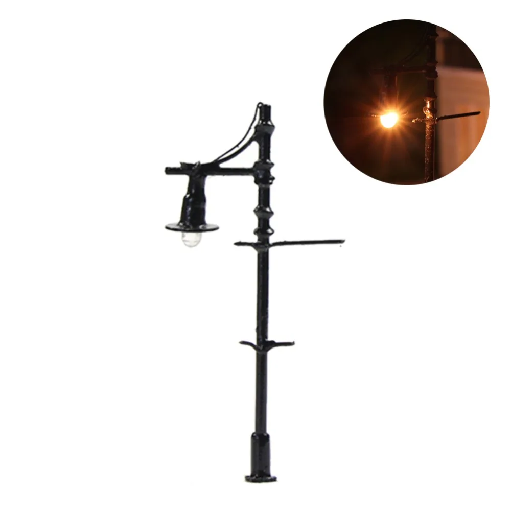10pcs Model Railway Lamppost Lamps Street Lights HO Scale 5.5cm 12V New