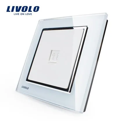 LIVOLO Crystal Tempered Glass Panel,  Wall Single telephonetel socket VL-W291T livolo Telephone socket (19)