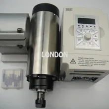 Комплект ЧПУ шпинделя ER16 1.5KW воздушное охлаждение шпинделя+ 1.5KW частотно-регулируемым приводом Инвертор+ Опора шпинделя+ 10 шт. ЧПУ гравировочные Биты