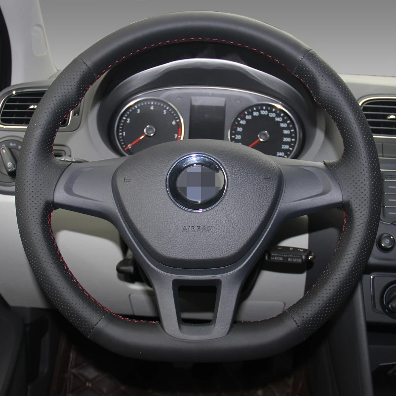 Чехол на руль из искусственной кожи для Volkswagen VW Golf 7 Mk7 New Polo 2014 2015|steering wheel cover|wheel