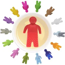 15 цветов, силиконовые ситечки для заварки чая для маленького человека, чайные пакетики, ситечко для заваривания чая/чашка для заваривания чая, посуда, фильтр