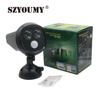 

SZYOUMY 20PCS LED Solar Powered Motion Sensor Light 2LED Solar Wall Light Waterproof PIR Motion Sensor LED Spotlight Night Light