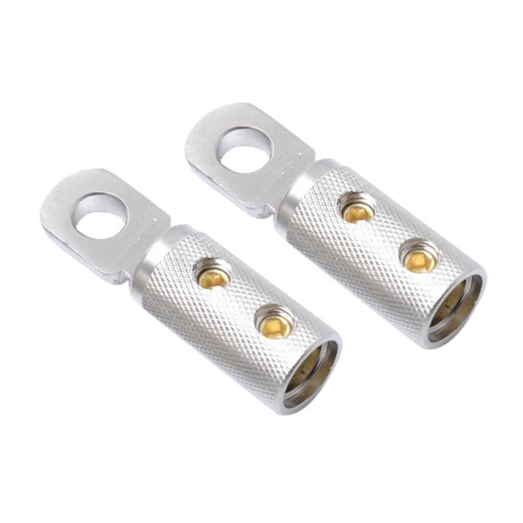 

Pair 4 AWG Audio Speaker Electrical Butt Connector Terminal Wire Connection Nickeled Placted Ring Terminal Resistant Corrosion