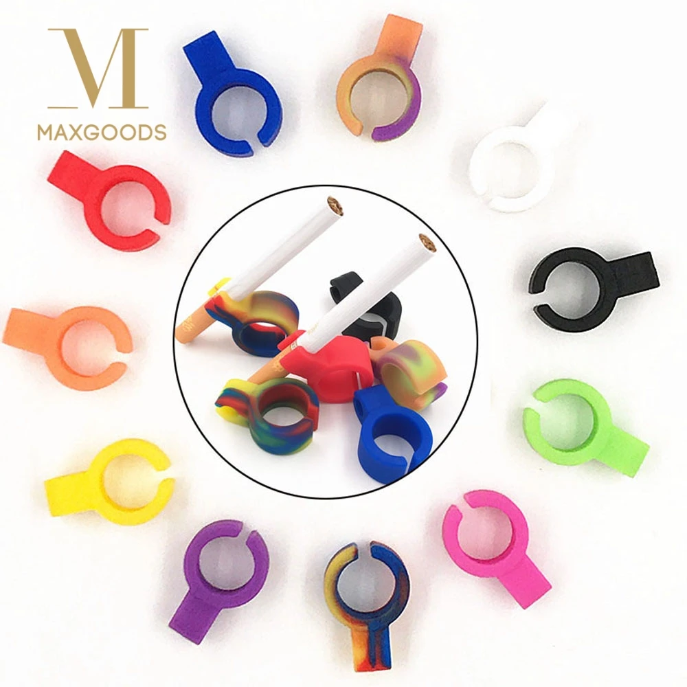 

Random Color!! 1Pc Popular Silicone Ring for Smoker Adjustable Finger Hand Rack Cigarette Holder Ring Women Men Finger Jewelry