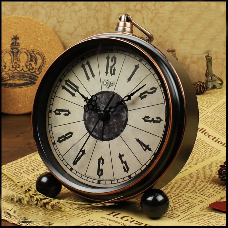 Vintage Retro Alarm Clock Desktop for Kids Bedroom Silence No Ticking