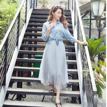 Летняя новая модная юбка из фатина с Феи женская светло-голубая юбка из тюля для взрослых эластичная плиссированная юбка миди с высокой талией