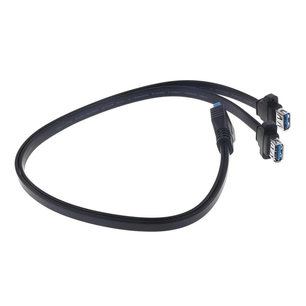 MagiDeal Dual Ports USB 3.0 Female Screw Panel Mount To Motherboard 20 Pin Header Flat Cable Cord Plastic