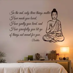 DCTOP только три вещи Материя Йога декор для тренажерного зала Будда Наклейка на стену для гостиной настенные наклейки Искусство Настенная