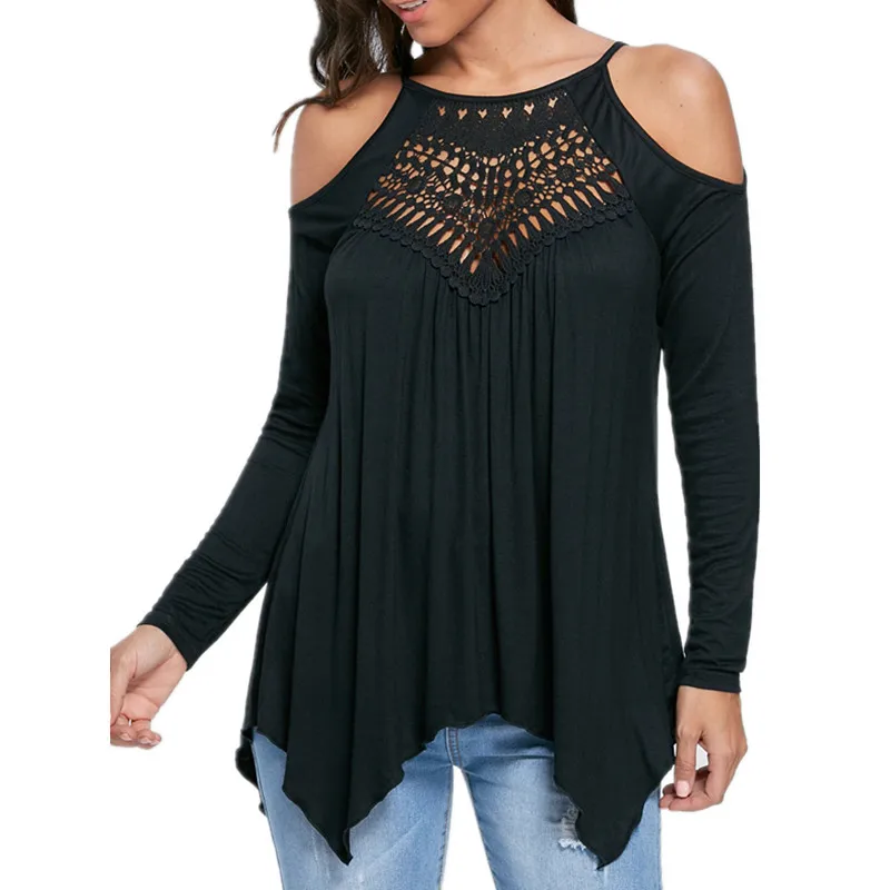 

2017 Women T-Shirt Sexy Off Shoulder Bandage Hollow Out Women T-shirt