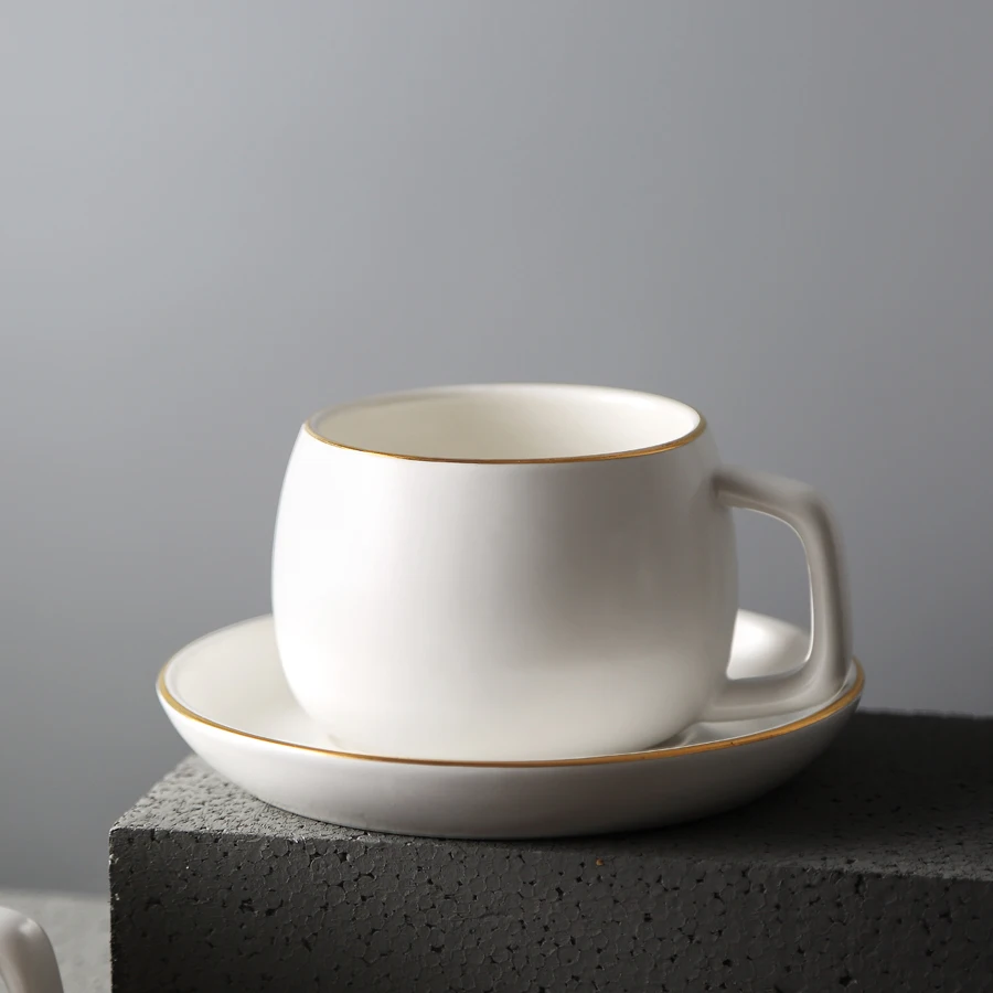 MUZITY керамическая кофейная чашка с блюдцем белый пигментный фарфоровый чайный набор чашек с 304 ложкой из нержавеющей стали