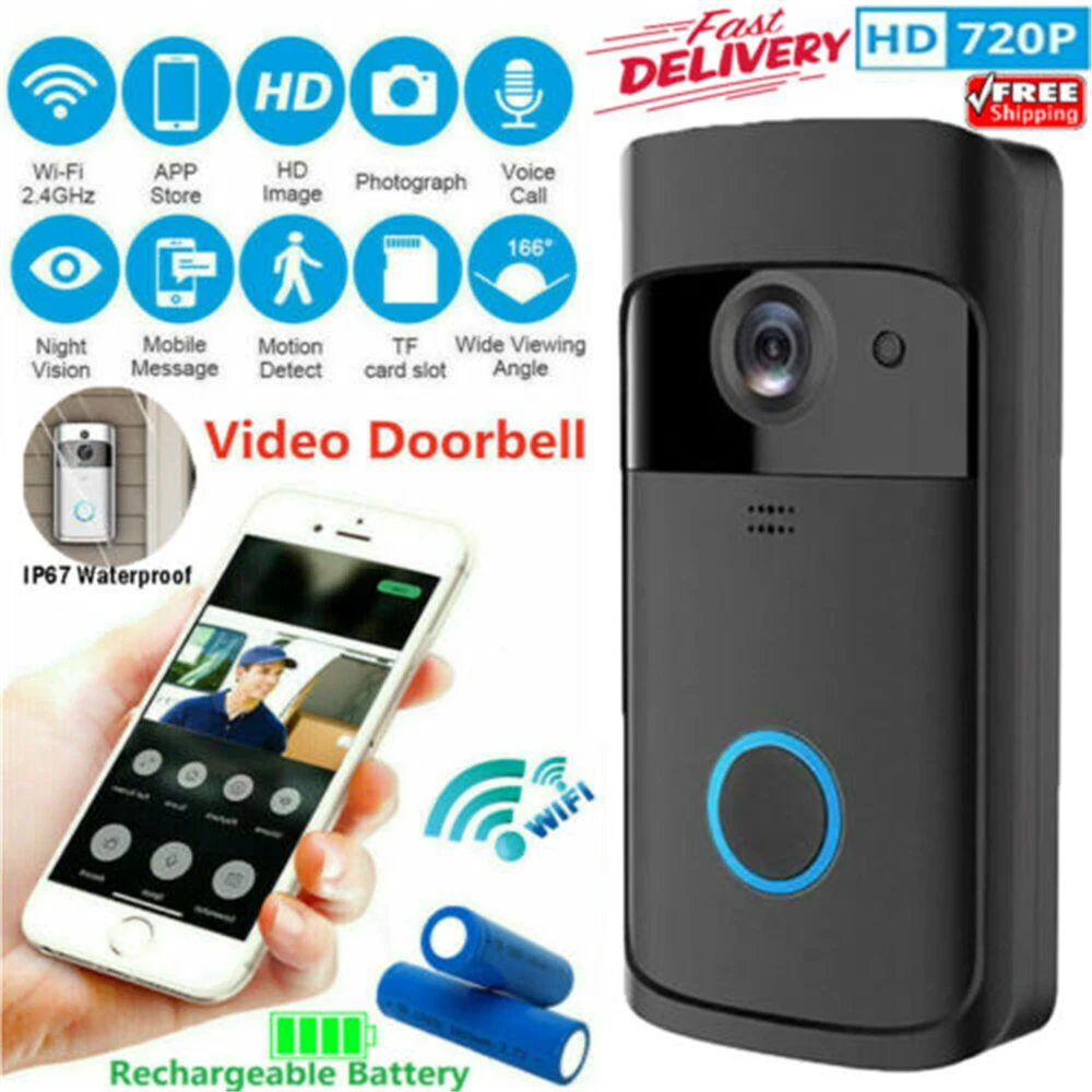 

M4 2.4Ghz Visual HD Smart Doorbell Home Security Wireless WiFi Remote Camera Door Phone Waterproof Night Vision Video Doorbell