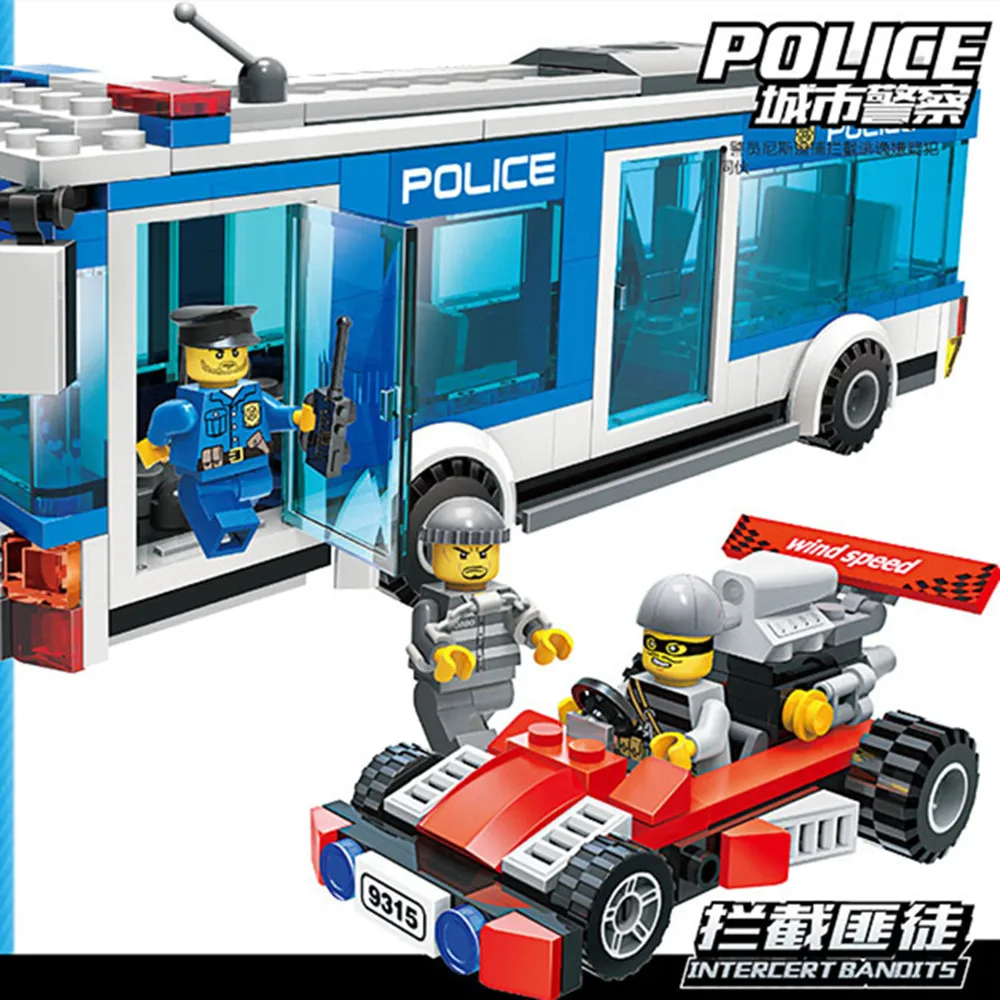 

GUDI 9315 256Pcs+ City Police Mobile Truck Interception Culprits Educational Figures Diy Assemble Building Blocks Toys For Kids