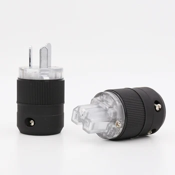 

Red copper Rhodium plated AU Power cord plug Australian Power connector Chinese power plug for DIY power cable