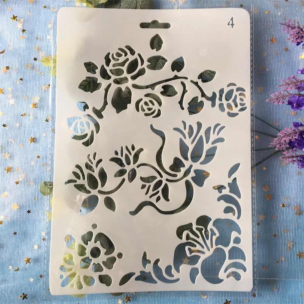 

26cm Rose Flower DIY Craft Layering Stencils Painting Scrapbooking Stamping Embossing Album Paper Template