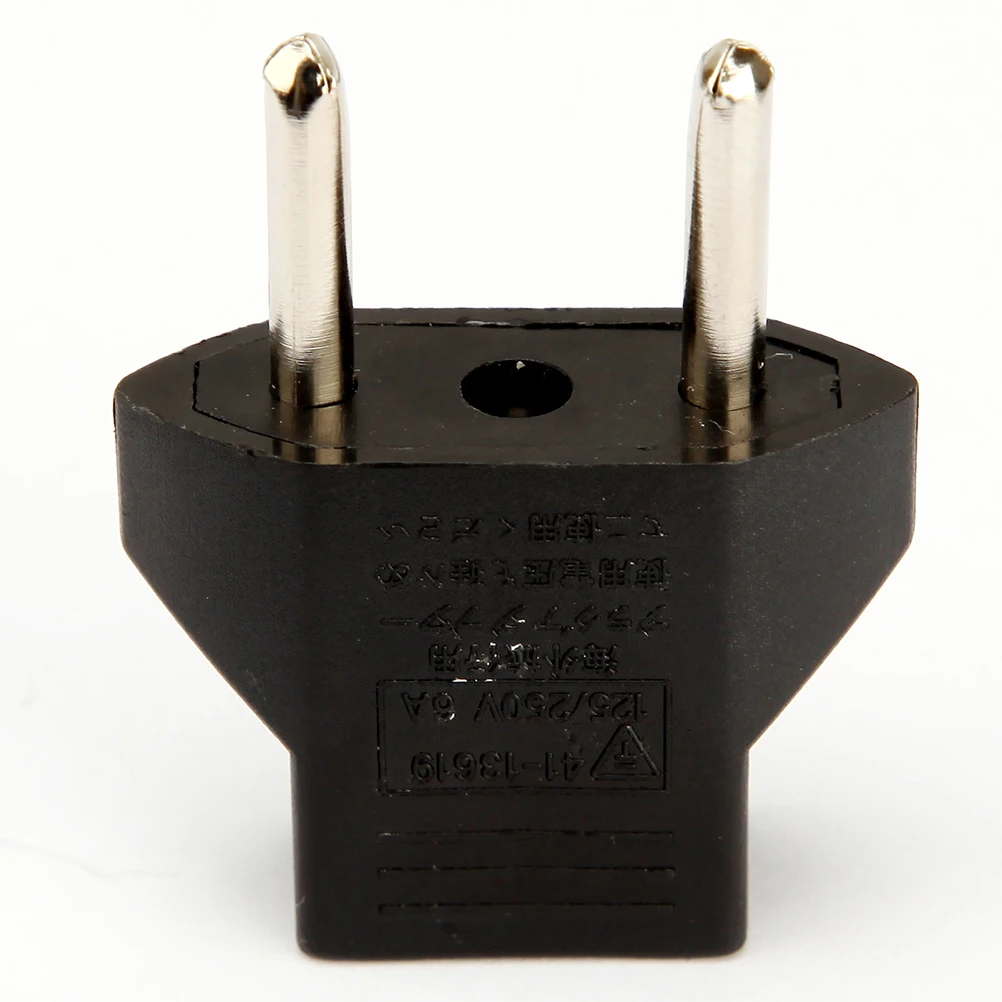Occus 3pcs Black 6A US to EU Adapter Plug USA to Euro Europe Wall Power Charge Outlet 2 Flat Pin to 2 Round Pin Socket Adapter RU/ES Cable Length Black Occus 3pcs Black 6A US to EU Adapter Plug USA to Euro Europe Wall Power Charge Outlet 2 Flat Pin to 2 Round Pin Socket Adapter RU/ES Cable Length Black