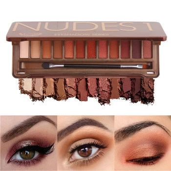 

nude color NK 1 heat Smoky matte eyeshadow Palette Balm Glitter pigment matte Palette Brow Cosmetic Makeup Natural Earth Set