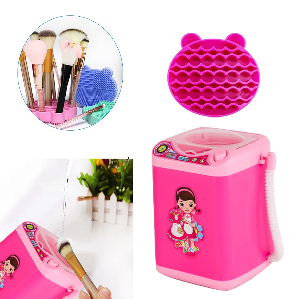 Limited Offer for  Girl Dollhouse Toy Mini Makeup Brush Cleaner Device Automatic Dehydrator Washing Drying Pad Makeup 