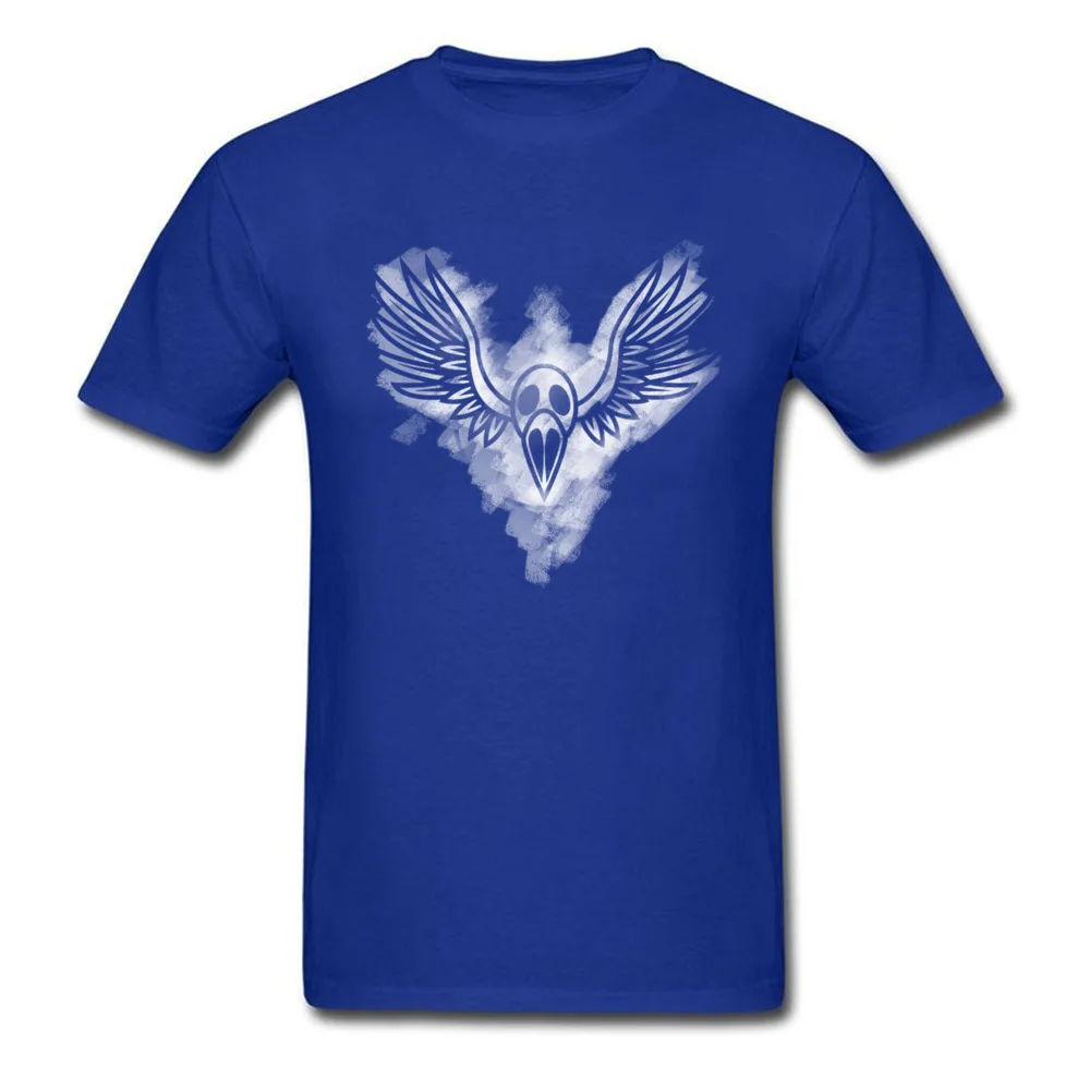 Crow bone wing Casual Tshirts for Men 100% Cotton Thanksgiving Day T Shirt Printed T-shirts Short Sleeve Brand O Neck Crow bone wing blue
