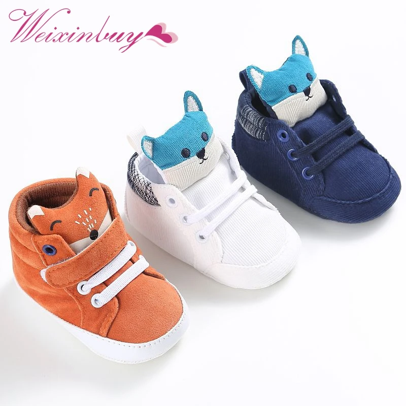 1 пара осенней обуви для малышей Детские хлопковые нескользящие тапочки для малышей с лисьим носком и кружевом