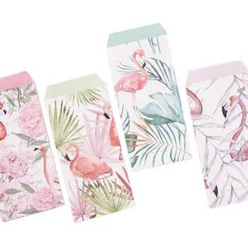 

1Pack/lot Kawaii Flamingos Flower Planting 3 Envelopes + 6 Sheets Letter Paper Set For Gift School Office Supplies