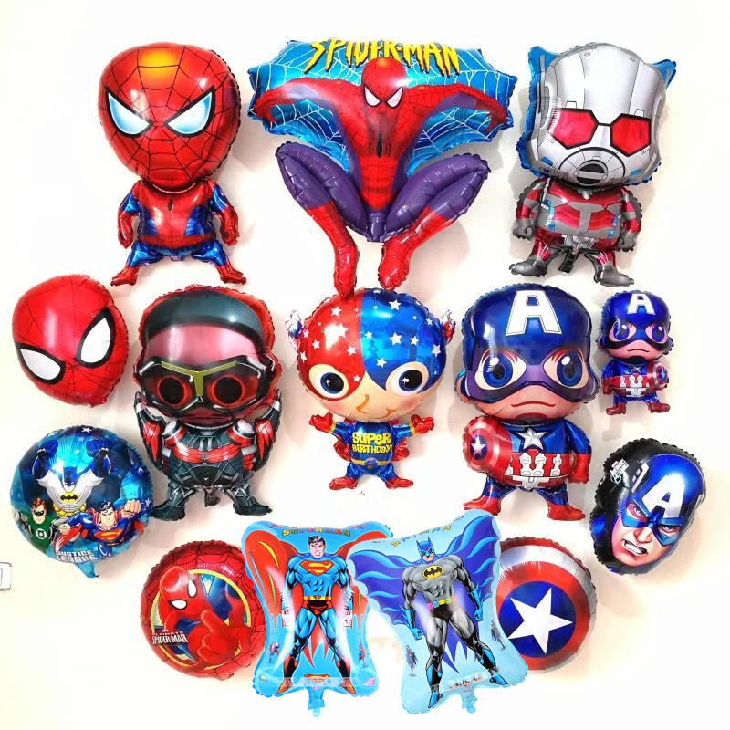 

20style Super Hero Balloons Avengers Spiderman Batman Foil Balloon Children Birthday Party Supplies Baby Superman Toys Decorn